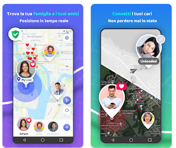 schermata mobile dell'applicazione Phone Number Location Tracker per il tracciamento dei numeri di telefono di Betterlife Technology
