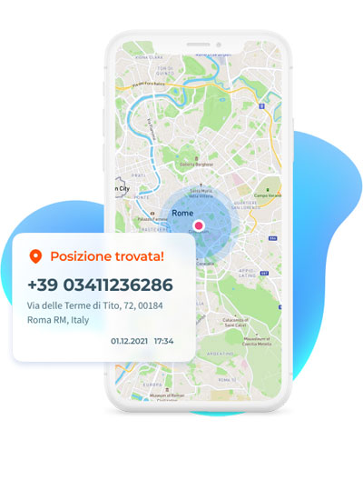 mobile screenshot of Localize app for GPS locating phone numbers