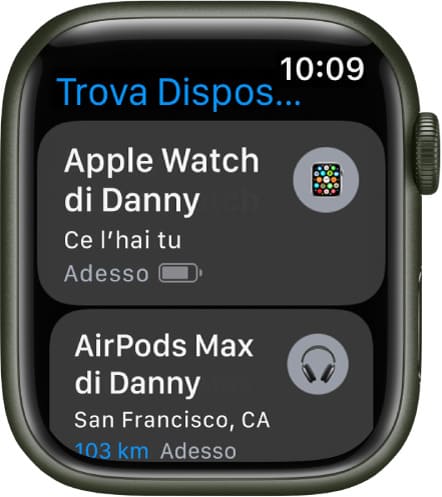 trovare i dispositivi con l'orologio Apple