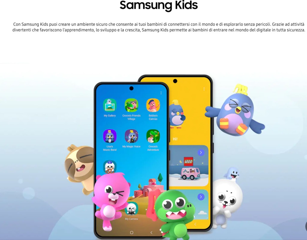 pagina iniziale e screensaver colorati per Samsung Kids