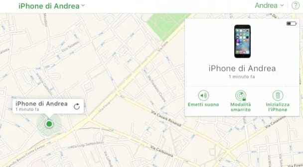 Rintracciare un telefono smarrito sulla mappa di iCloud