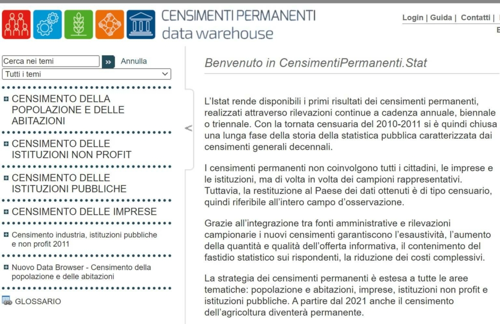 L’Istat rende disponibili i primi risultati dei censimenti permanenti