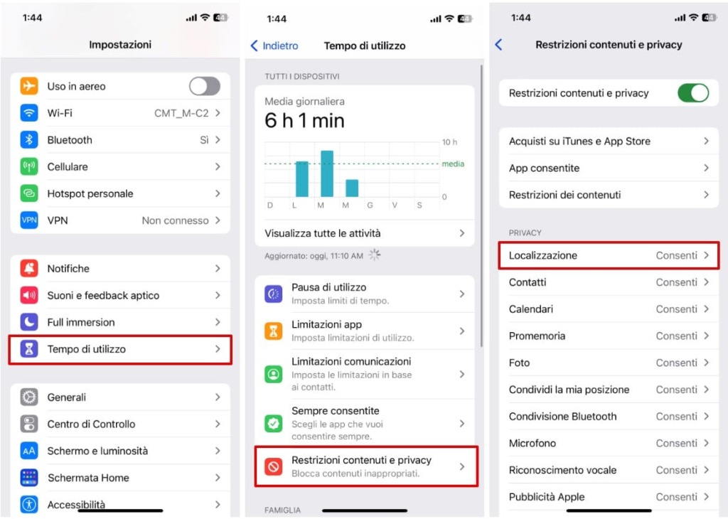 come disabilitare le restrizioni sui servizi di localizzazione di iPhone