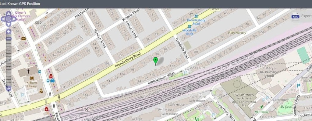 La mappa delle posizioni GPS sul portale di FlexiSpy