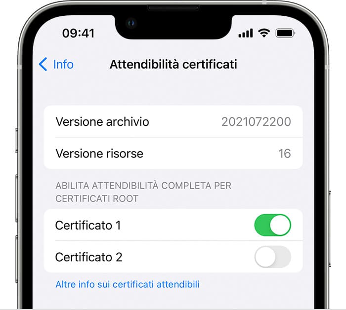 Accendere l’Attendibilità Certificati per disinstallare uMobix da iPhone