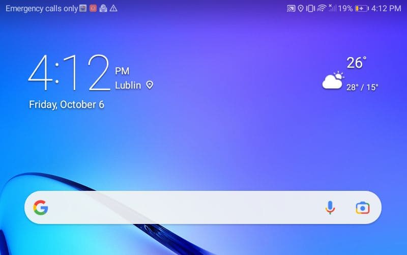 Screenshot dello schermo del telefono con le icone delle applicazioni