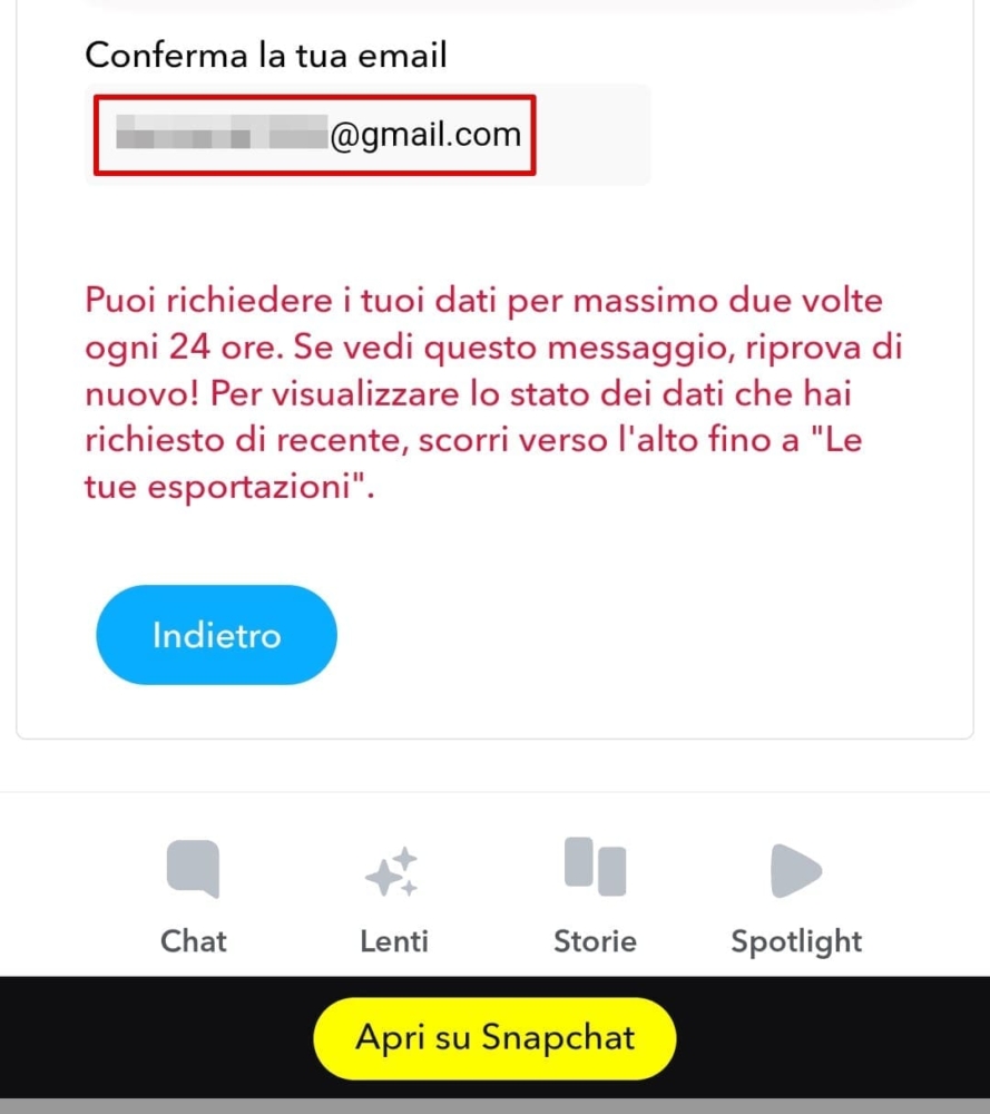 Messaggio relativo a un limite di tempo durante il caricamento dei dati