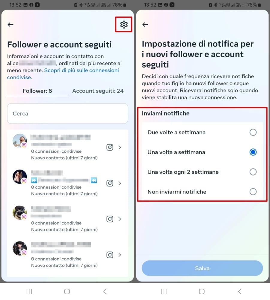 Gestione degli abbonati attraverso il Centro per le famiglie