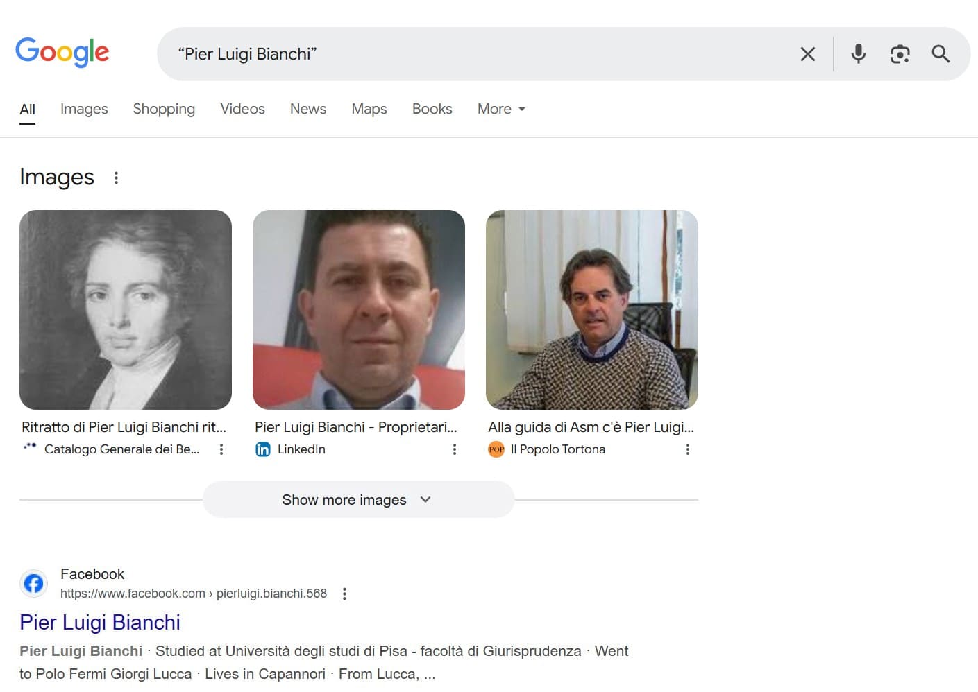 Cerca su Google tramite nome con virgolette applicate