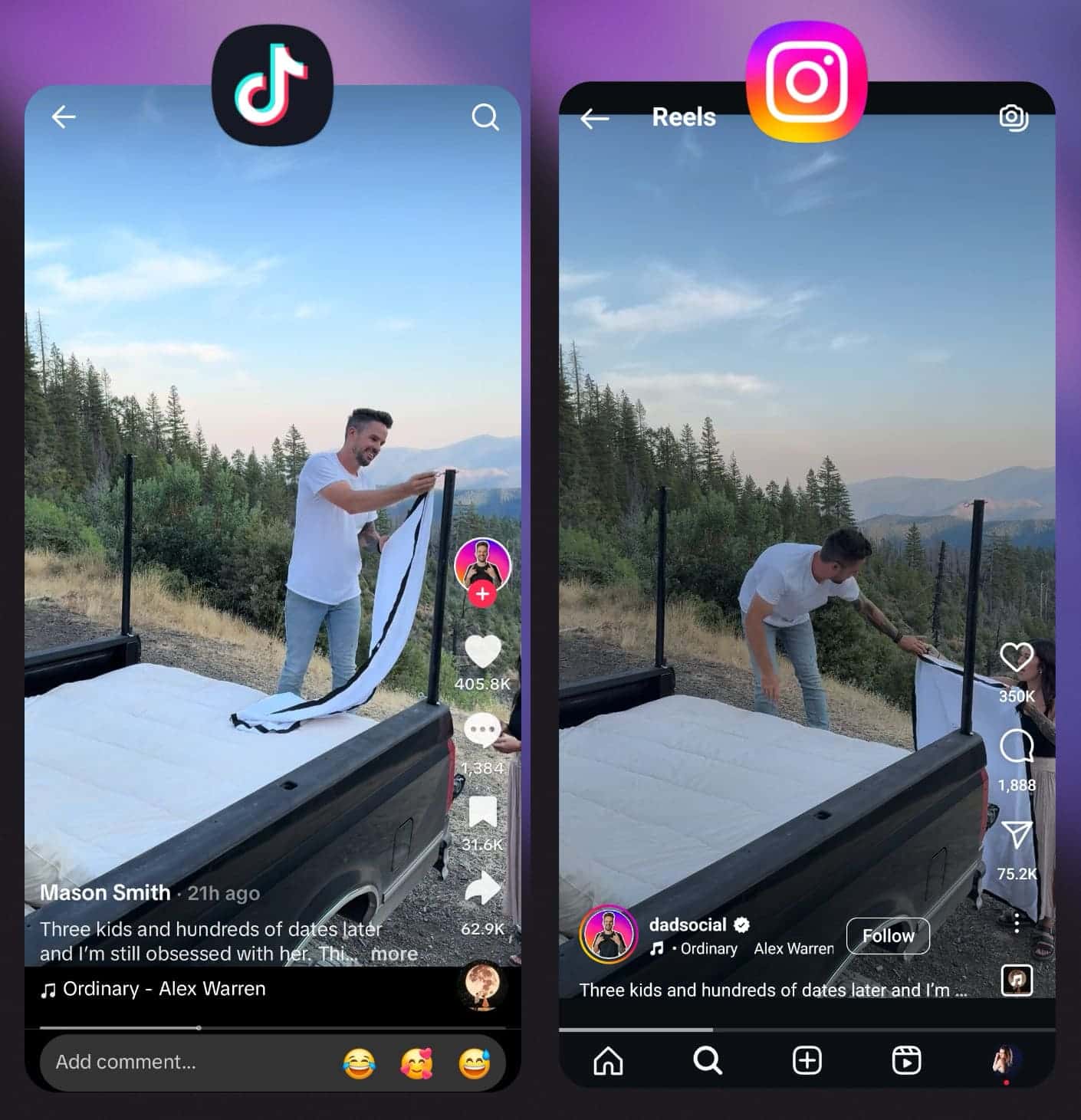 Cerca un creatore di TikTok su Instagram per vedere video simili su TikTok.