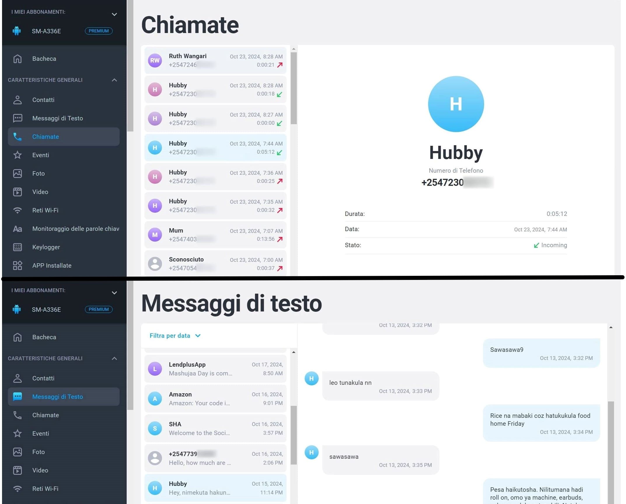 Monitoraggio chiamate e SMS su mSpy.