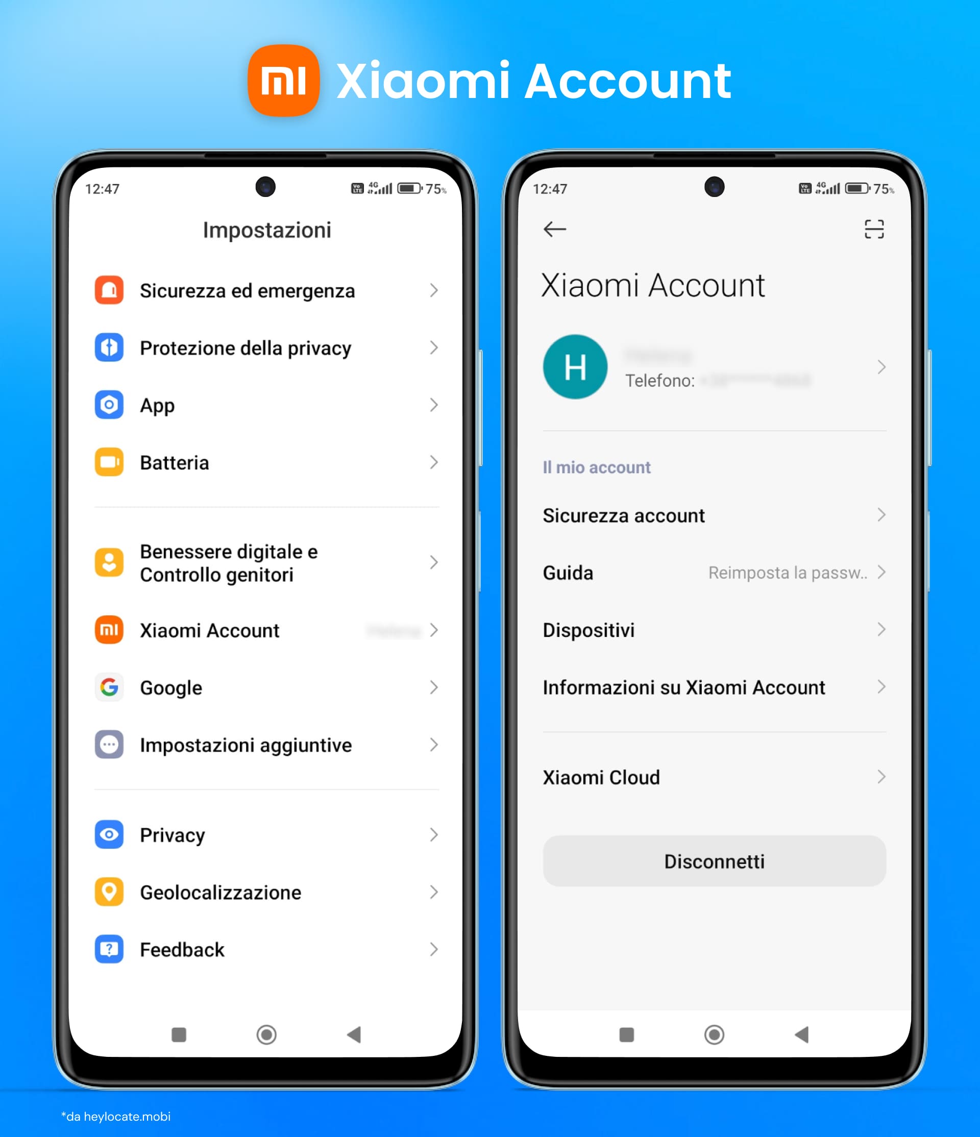 Tocca su Xiaomi Cloud nelle impostazioni dell'Account Xiaomi.