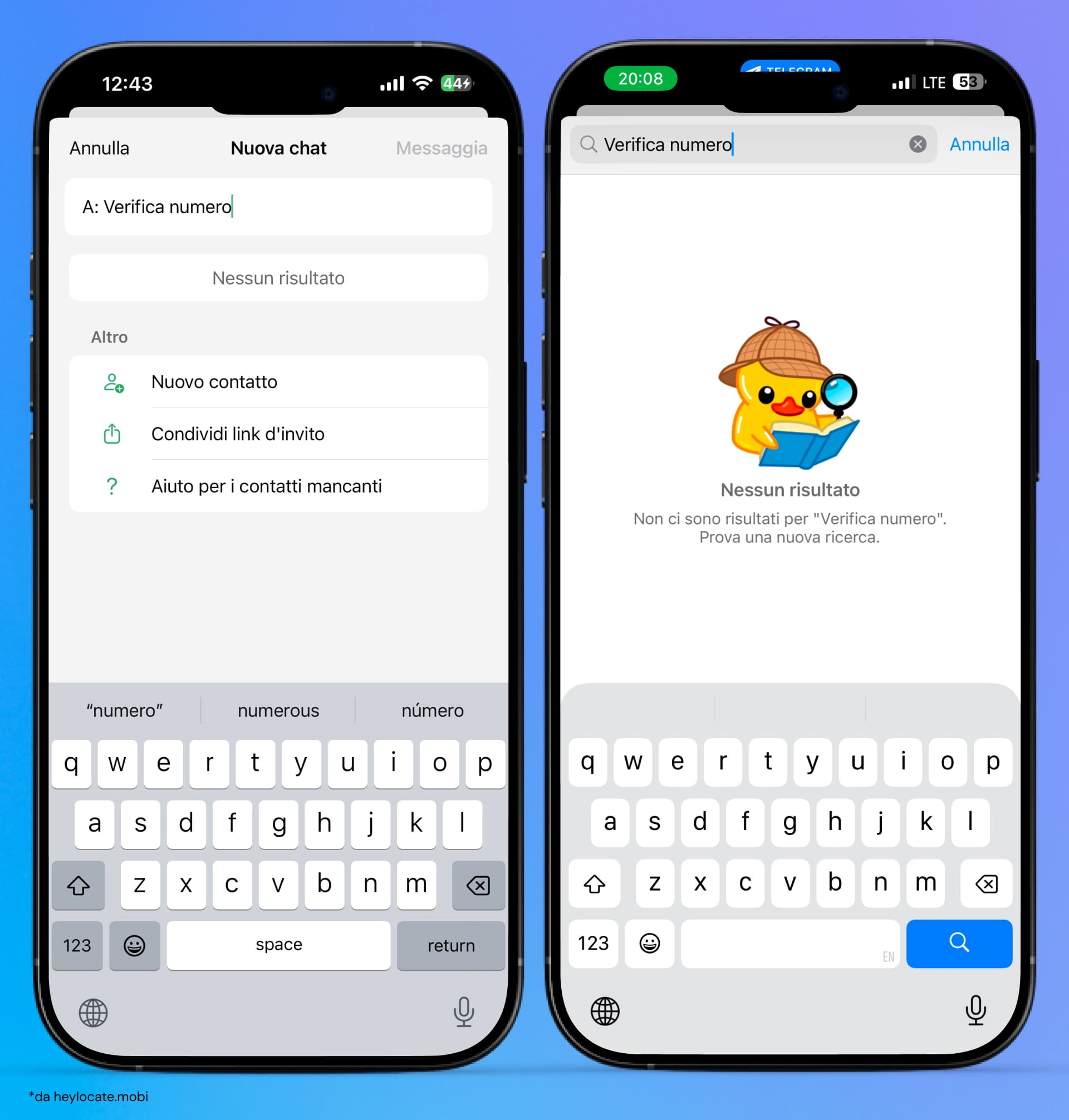 Inserisci il numero di telefono nel campo di ricerca di Messenger per ottenere informazioni sull’utente.