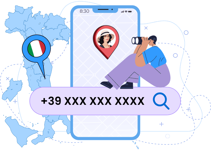 Localizzatore gratuito di numeri di telefono in Italia che mostra la posizione approssimativa, l’operatore, il tipo di numero e la città.
