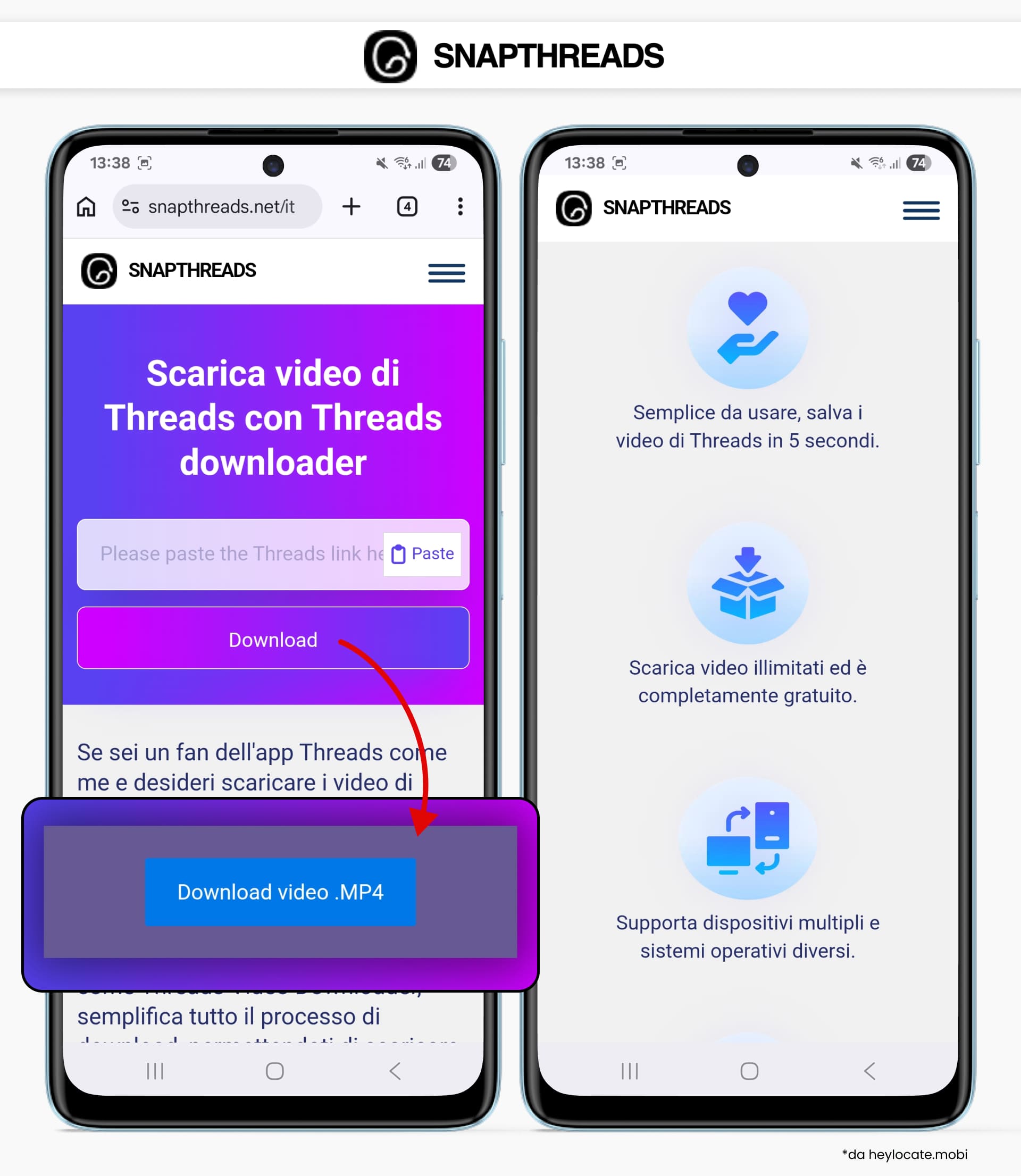 SnapThreads si concentra sul download di video da Threads.