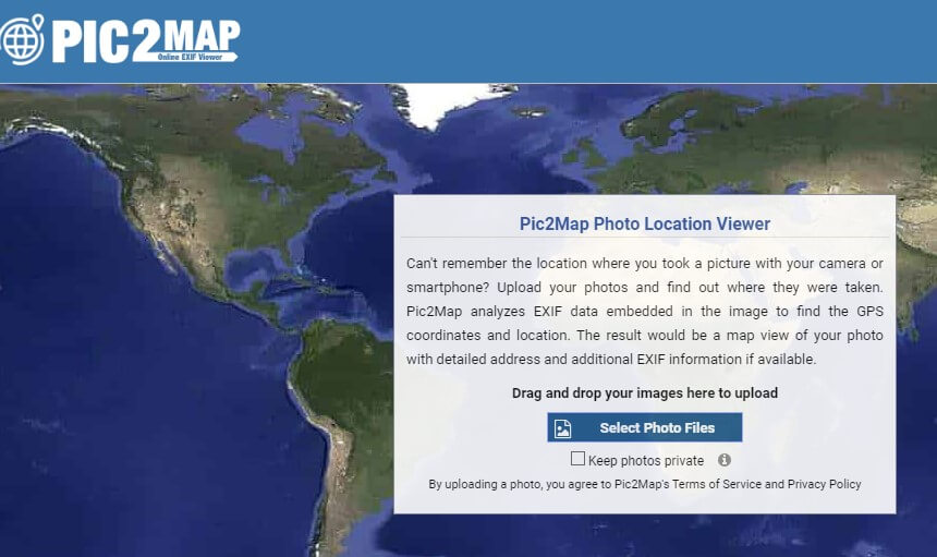 localizar e visualizar as fotos Pic2map