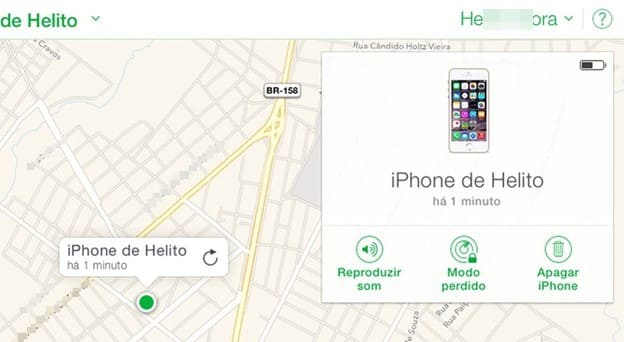 um mapa que mostra a localização exacta do iphone do seu filho