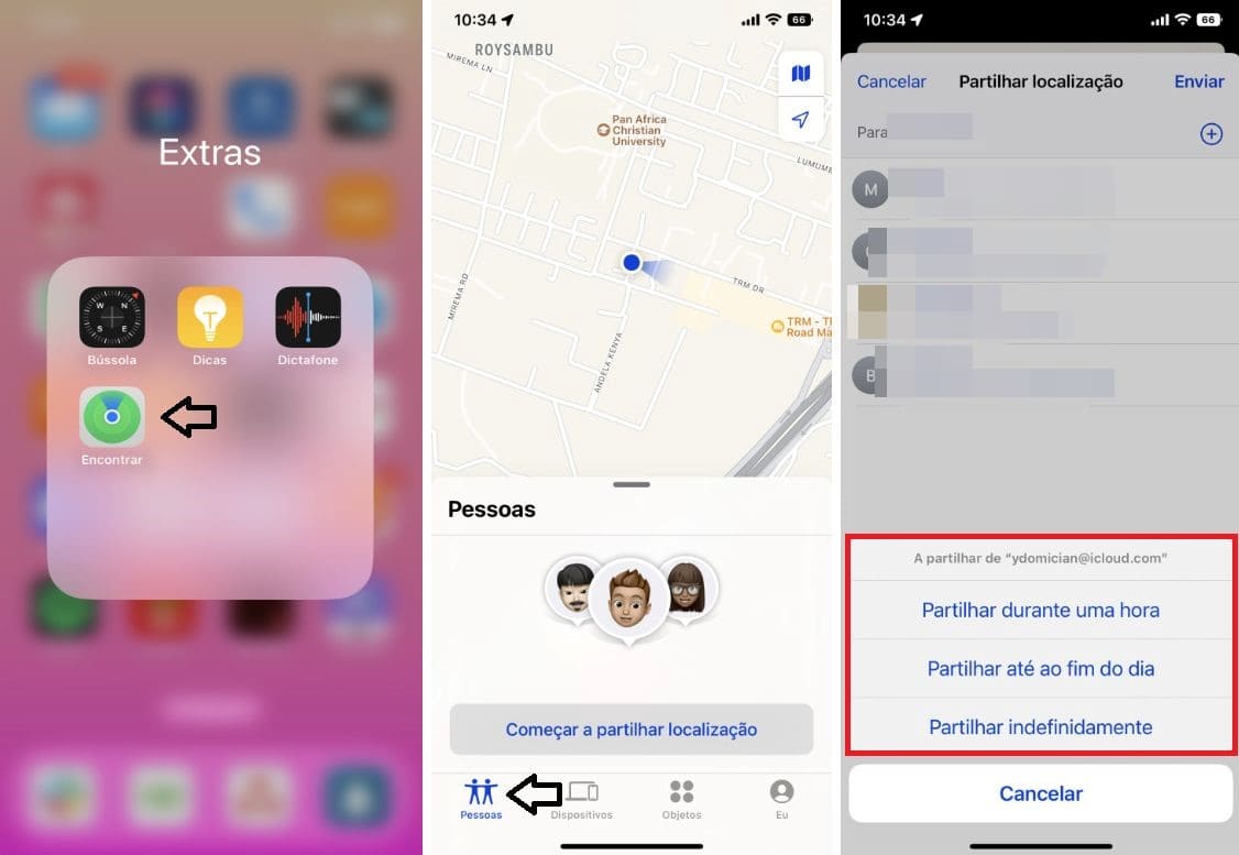 Como partilhar a localização através da aplicação Encontrar no iPhone