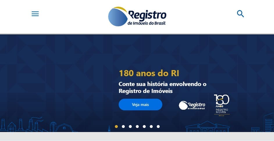 Página Principal Registro de Imóveis no Brasil