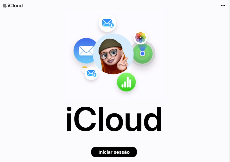 Página Principal do iCloud na web