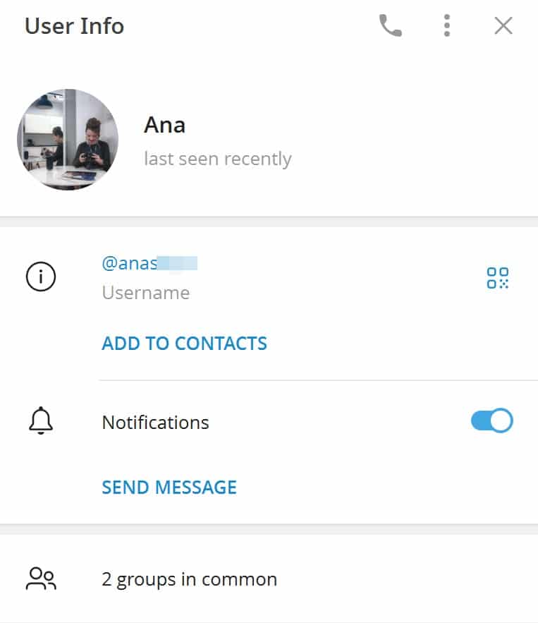 encontrar o nome de usuário de alguém no Telegram