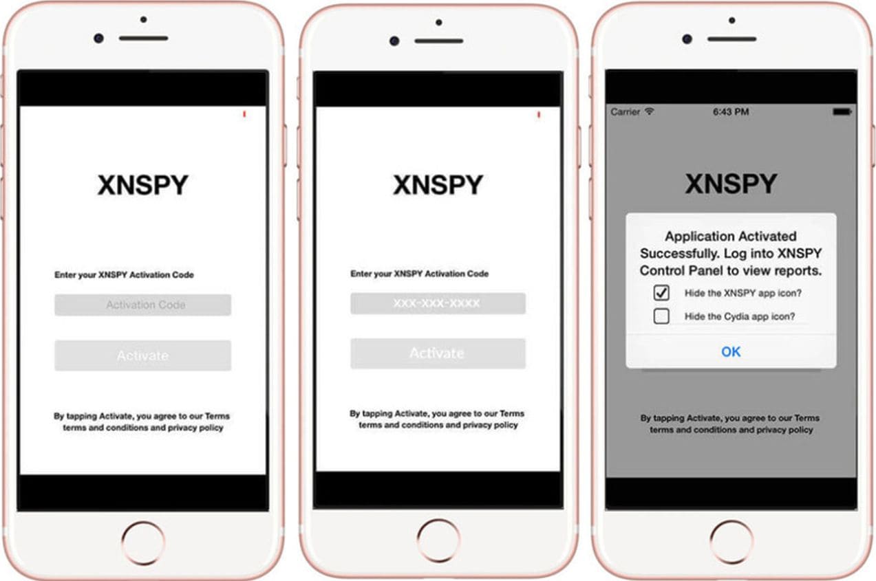 Imagem ilustrando a instalação do XNSPY no iPhone