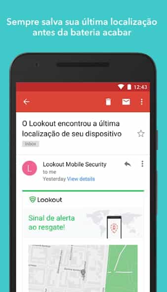 Uma imagem do que você vê ao rastrear um telefone T-mobile usando o aplicativo Lookout Mobile Security