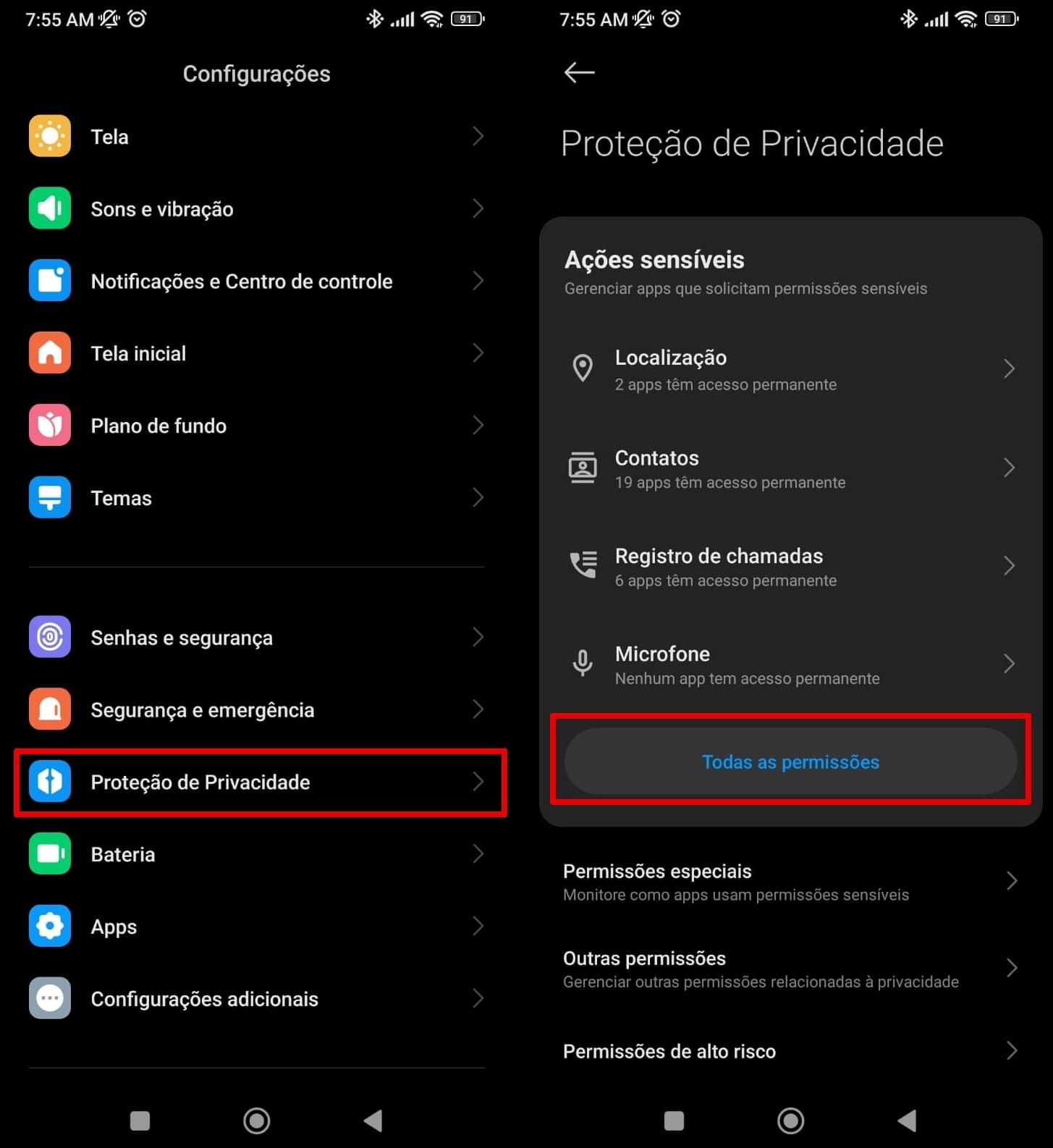 Como saber quais aplicativos têm acesso à câmera no Android