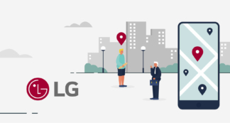 Telefone LG com mapa e rastreamento de localização