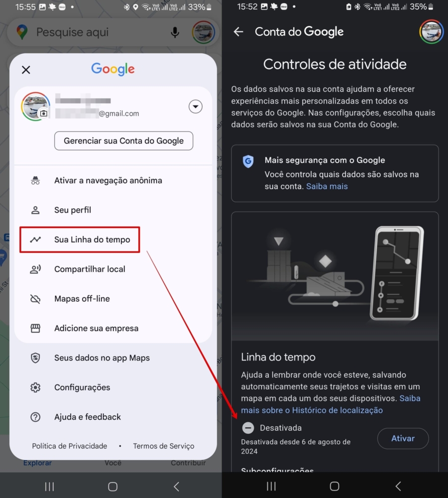 Mapa do Google - Foto do perfil - Suas rotas