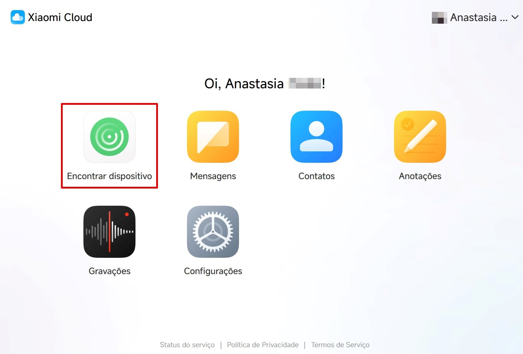 Uma imagem da localização do Mi Find Device de um celular Redmi perdido