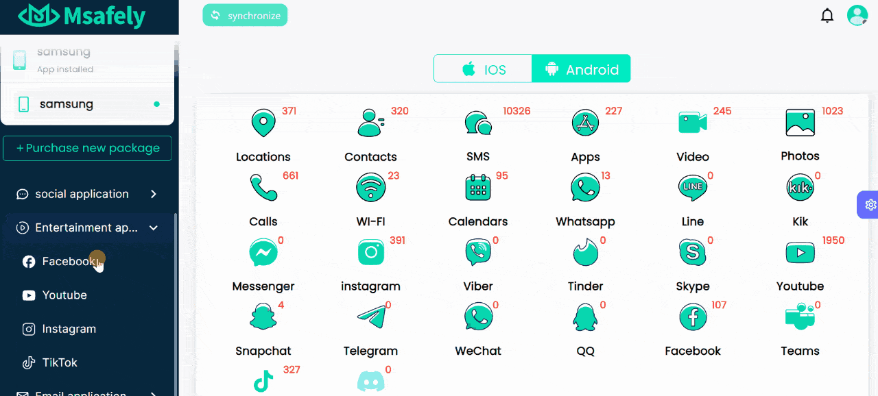 Um GIF mostrando capturas de tela de aplicativos de mídia social