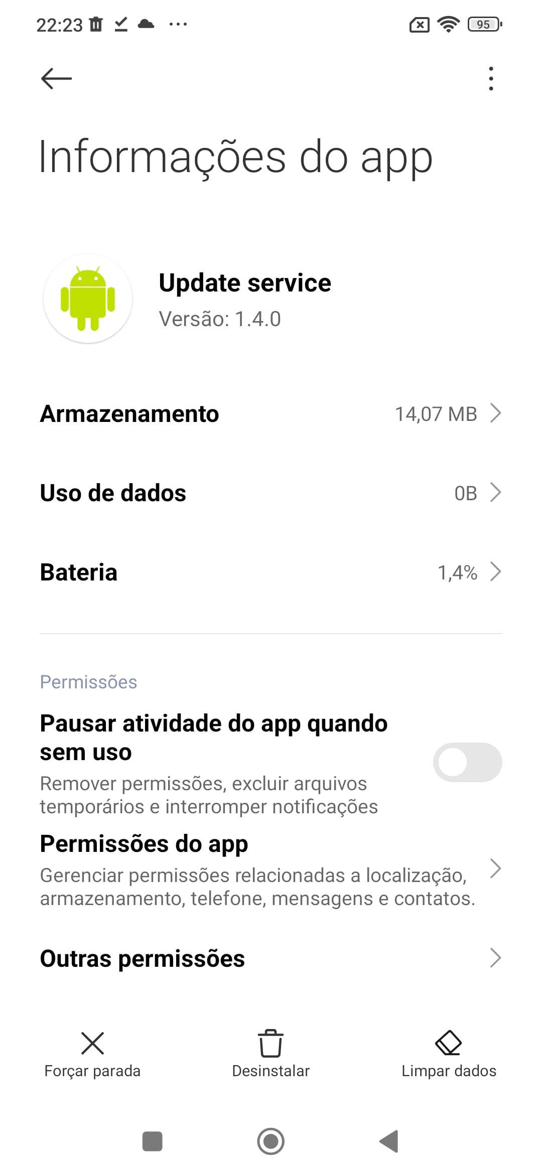 Uma imagem de como permitir configurações restritas para o Msafely em um telefone Android