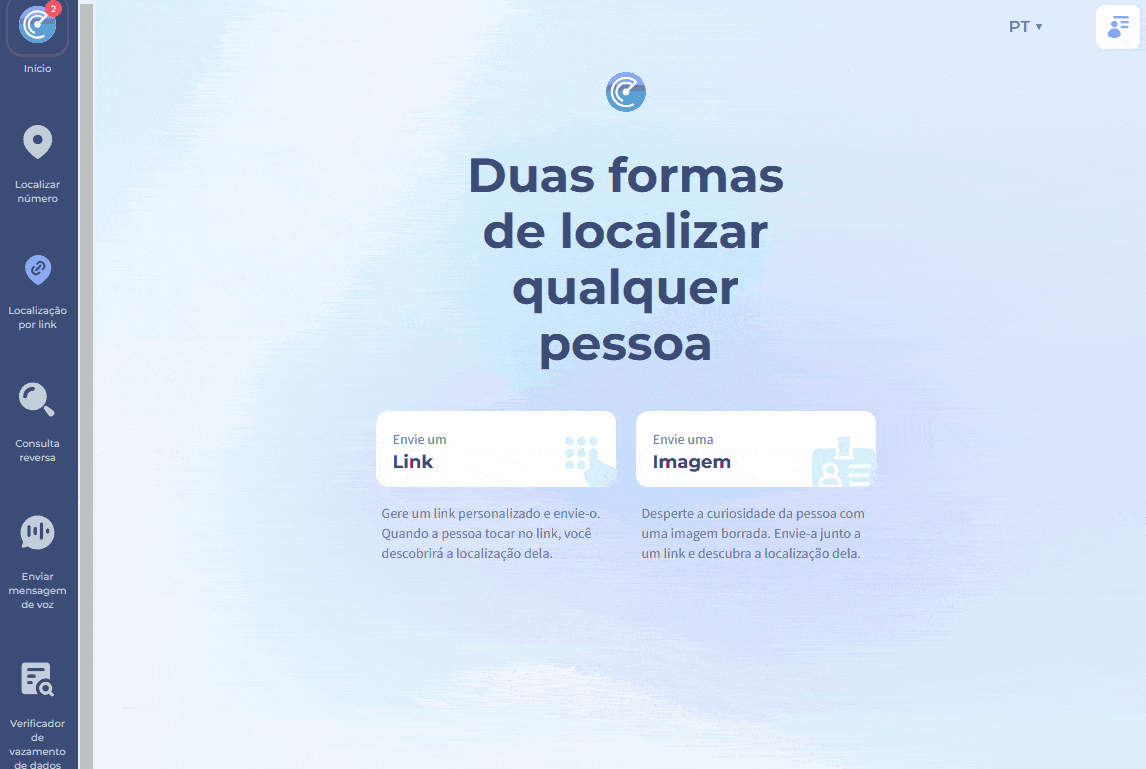Para criar um link no site do Scannero - clique em localização por link - digite um nome para o link - clique em gerar - copie e envie para a pessoa-alvo. Após a confirmação, você verá o ponto de localização no mapa. Demonstração em formato gif.