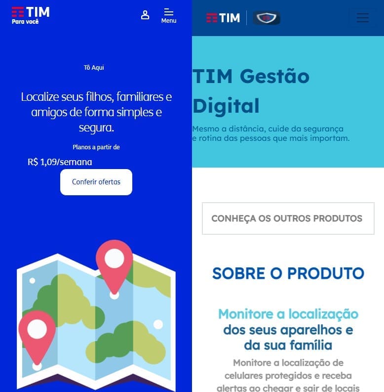 View of the main locations of  TIM Tô Aqui and TIM Gestão Digital