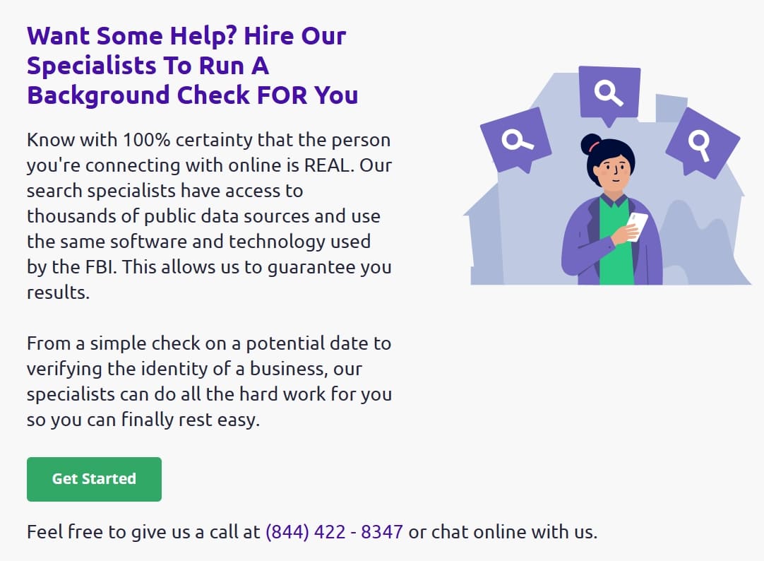 Clique em Get Started na página Hire Specialist.