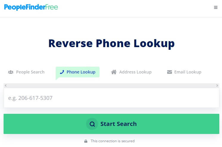 reverse phone lookup PeopleFinderFree