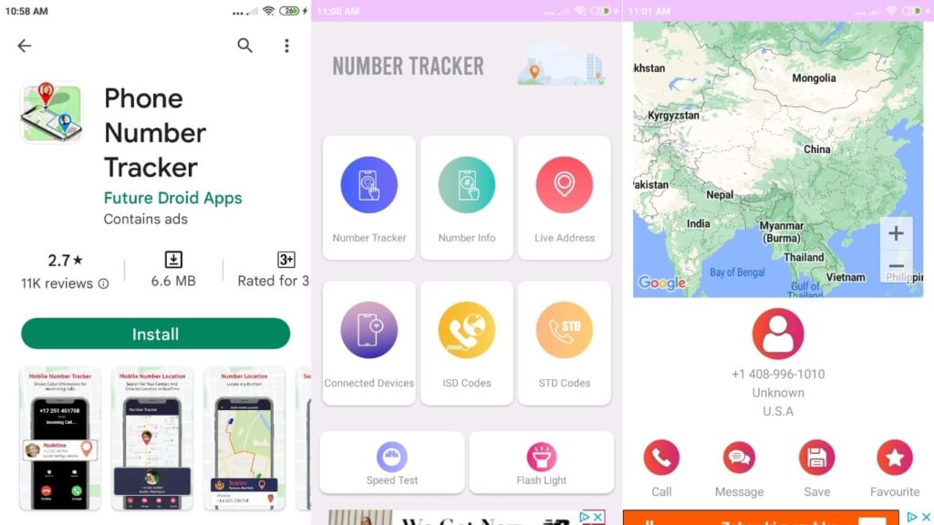 phone number tracker Future droid apps