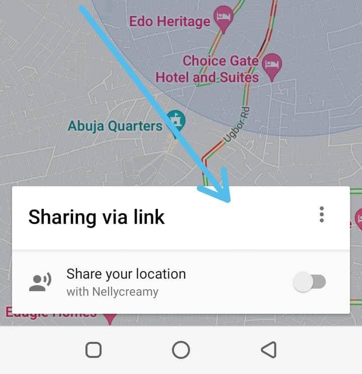 Share location with the person's name