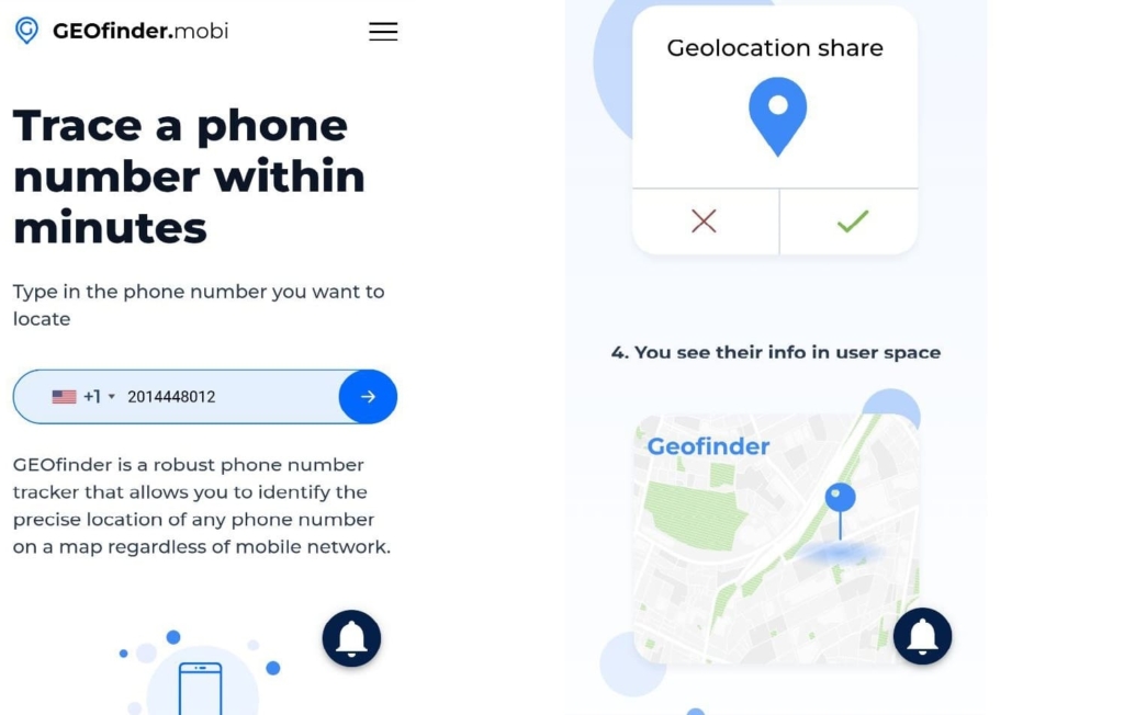 Track by phone number and share location
