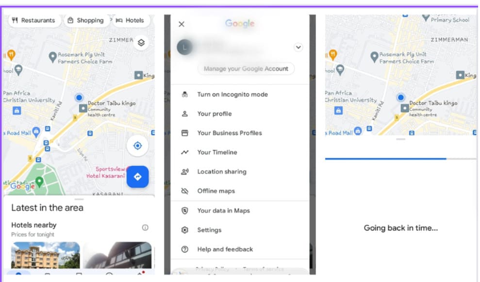 monitoring of Android phones on Google Maps Timeline