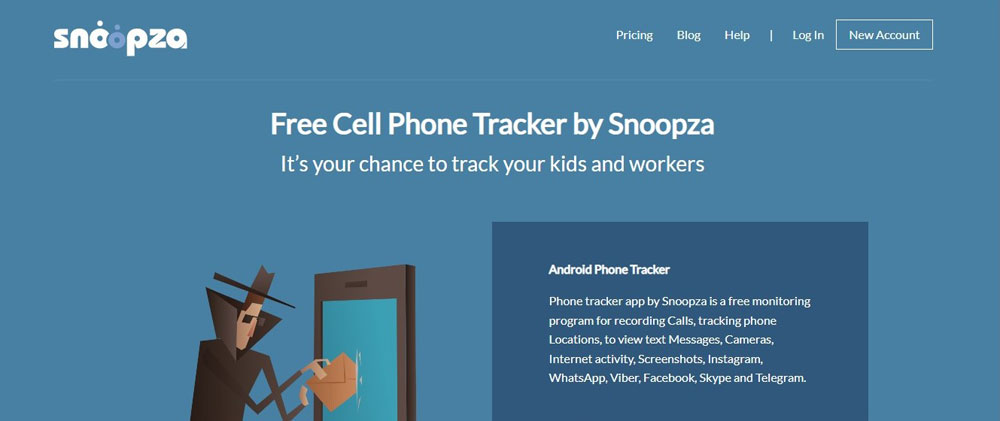 desktop screenshots of free Snoopza GPS tracking service