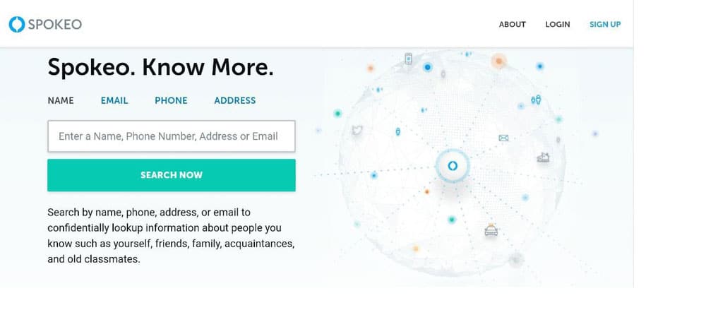 desktop screenshots of Spokeo people intelligence agency