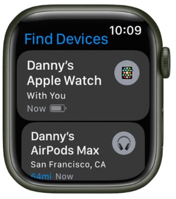 find devices with Apple watch
