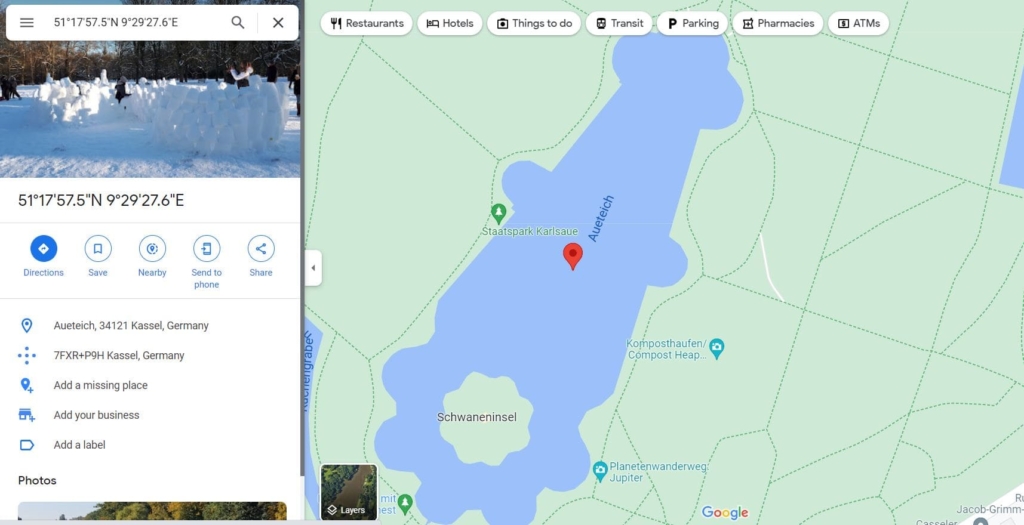 Search by found coordinates on the map
