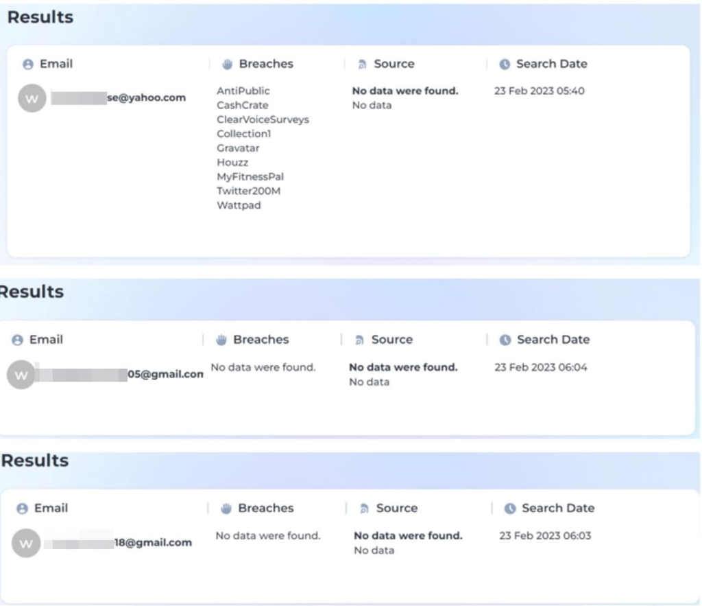 Scannero data checker results