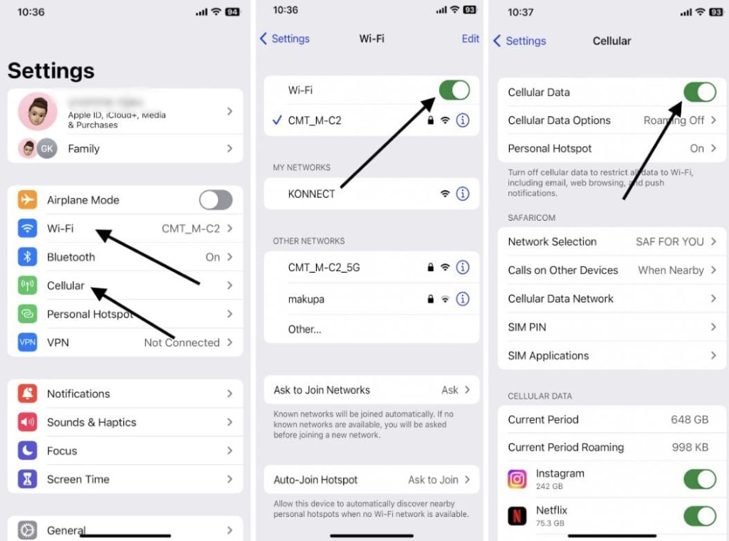 How to check the internet connection on an iPhone