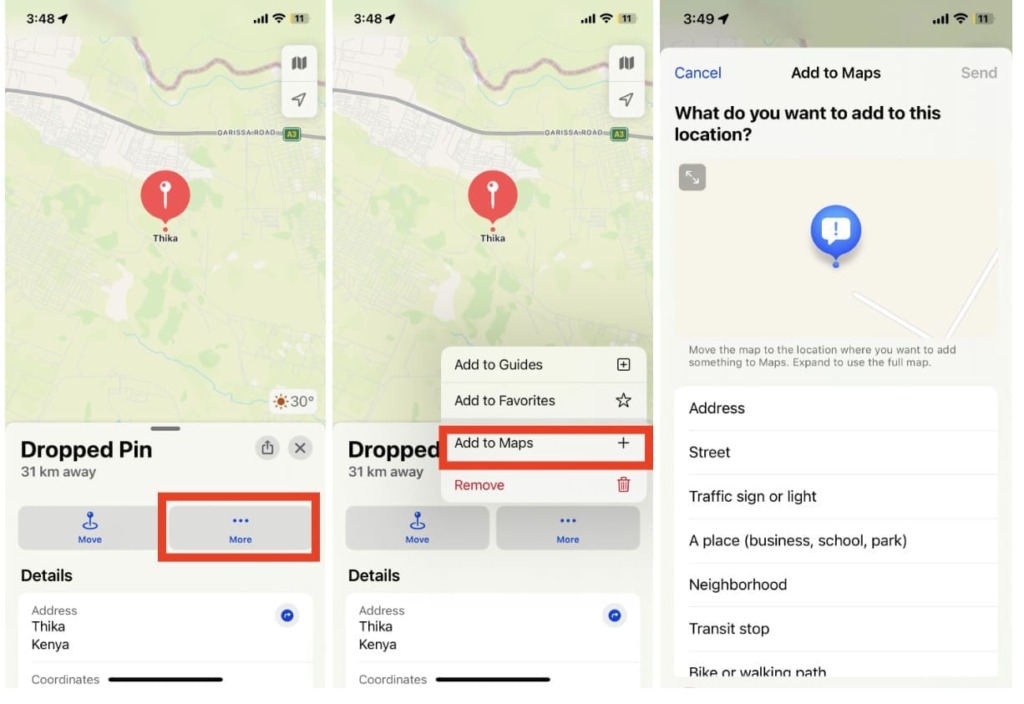 How to add pin to Apple map