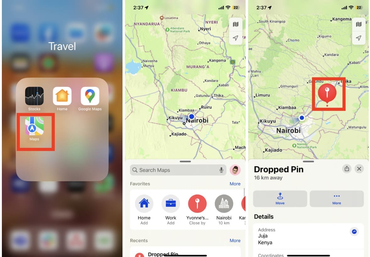 How to drop a pin on Apple Maps