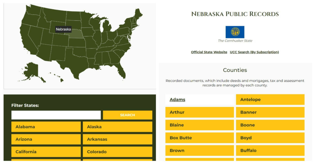 Tax records on Public Records Online Directory by states